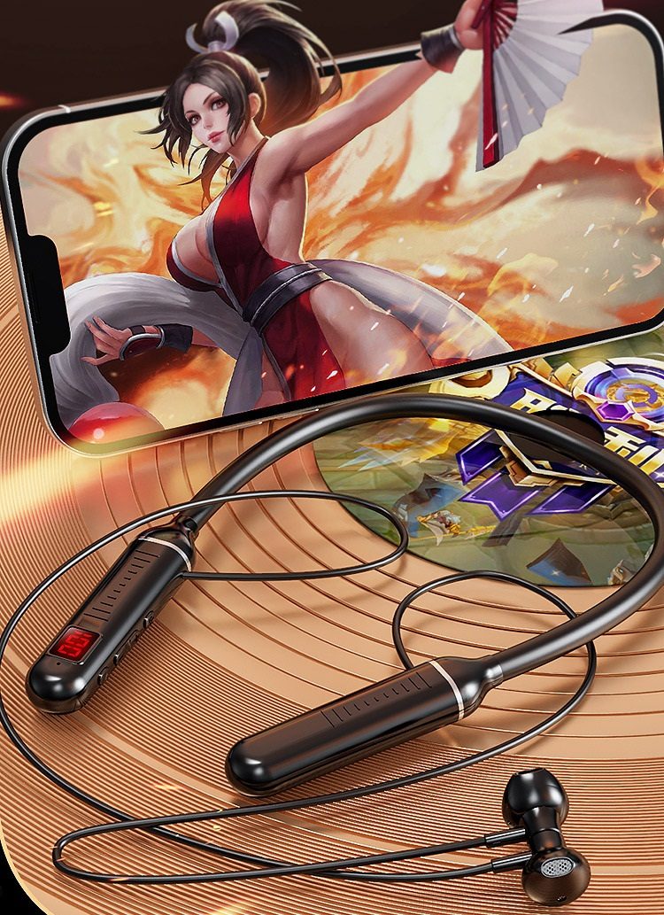 Hanging neck bluetooth headset wireless sports high-end in-ear running universal long battery life