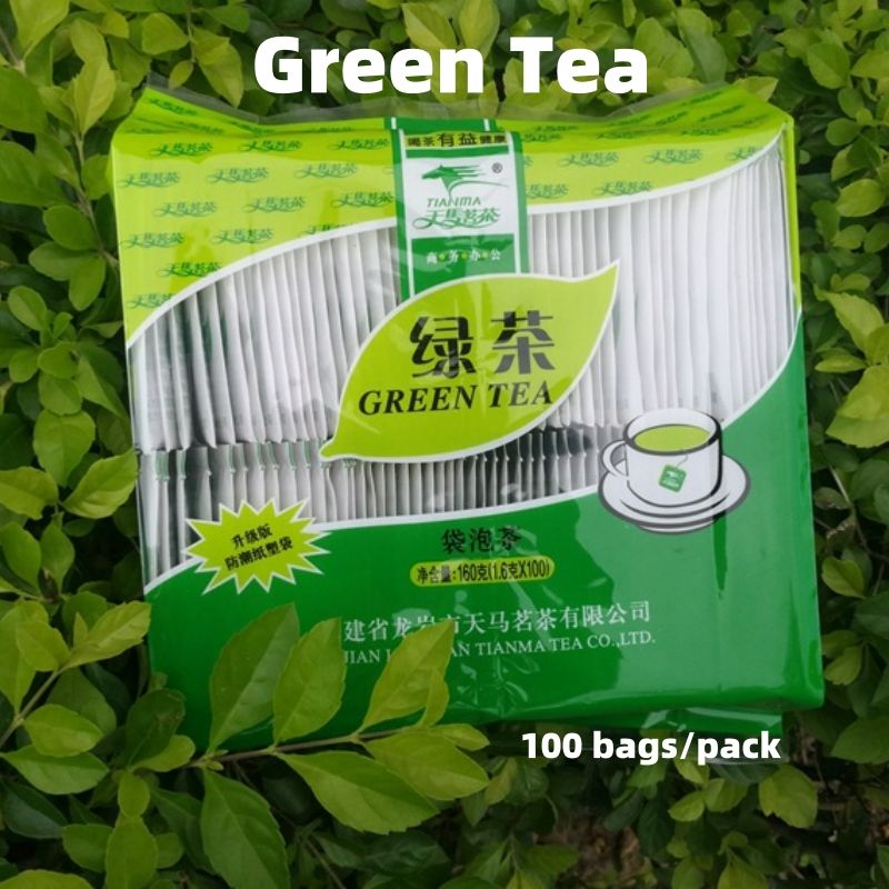 Chinese Tea Green tea bag brewed tea CRRSHOP Each bag/100 small bags Hotel KVT Hotel Milk Tea Green Tea Small Bag Tea ,Jasmine tea,black teaGreen Tea  100 bags/pack