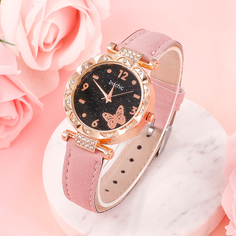 SW1382 women's watch set butterfly starry sky design fashion girls watch  bracelet set