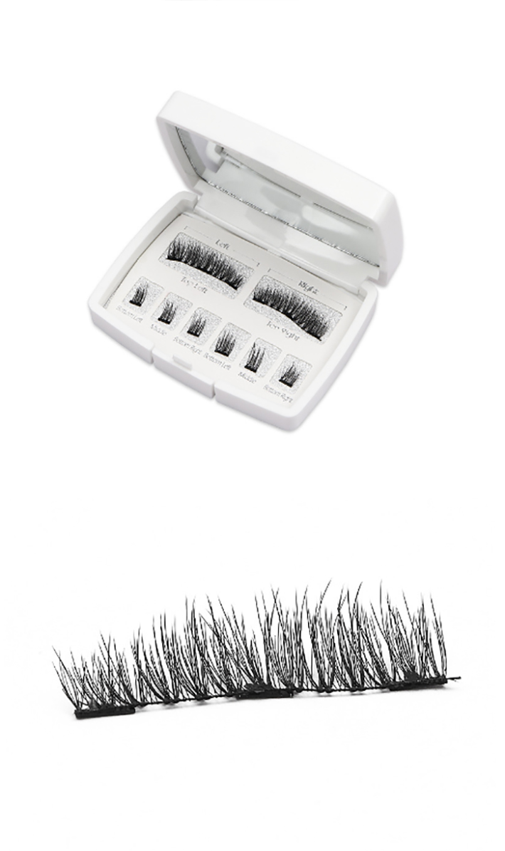 Dual Magnetic Eyelashes, Natural Outer Wing Magnetic Lashes, No Glue, 0.2mm Ultra Thin Magnet, Resuable & Light 3D False Lashes