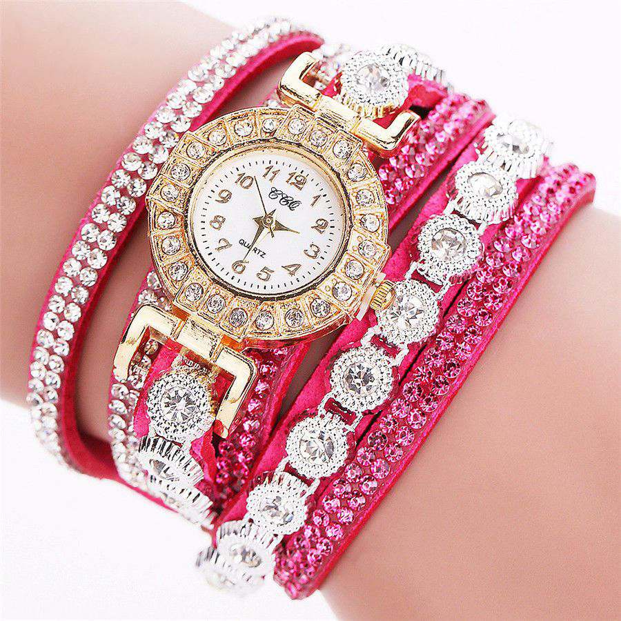Women Watches Luxury Personalized Multi-Color Key Pendant Diamond Bracelet Watch Digital Watch