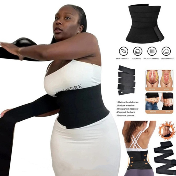 Women Waist Trainer Bandage Invisible Wrap Lumbar Slimming Tummy Postpartum Recovery