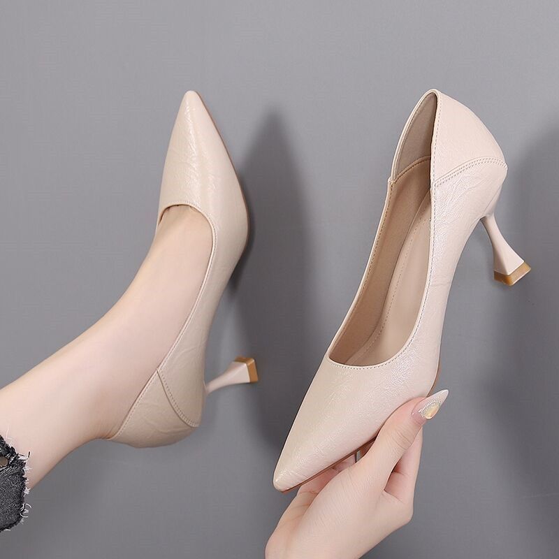 501-5 New Heel New style single shoes women's shoes low-top shoes fashion pointed toe high heels stiletto