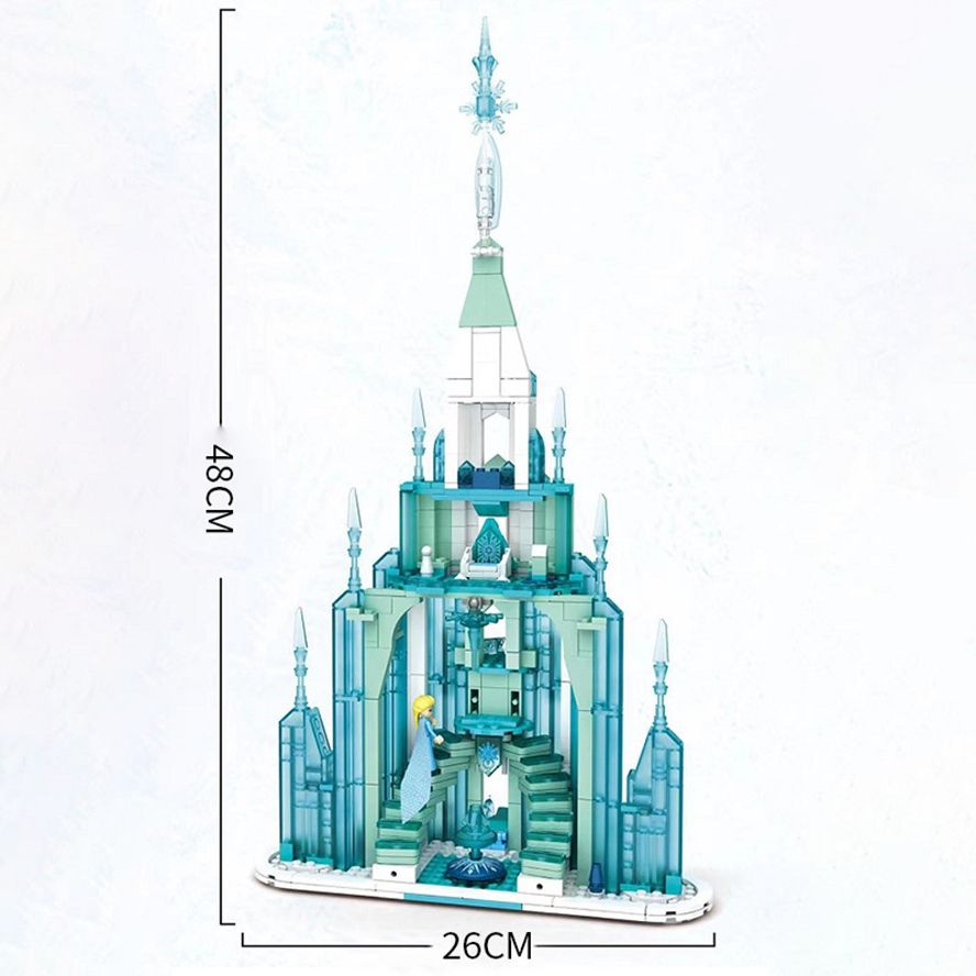 Blue Knight 7179 Street Series Ice and Snow Castle Fairy Tale Princess Paradise House Small Particle Assembling Building Blocks Toys