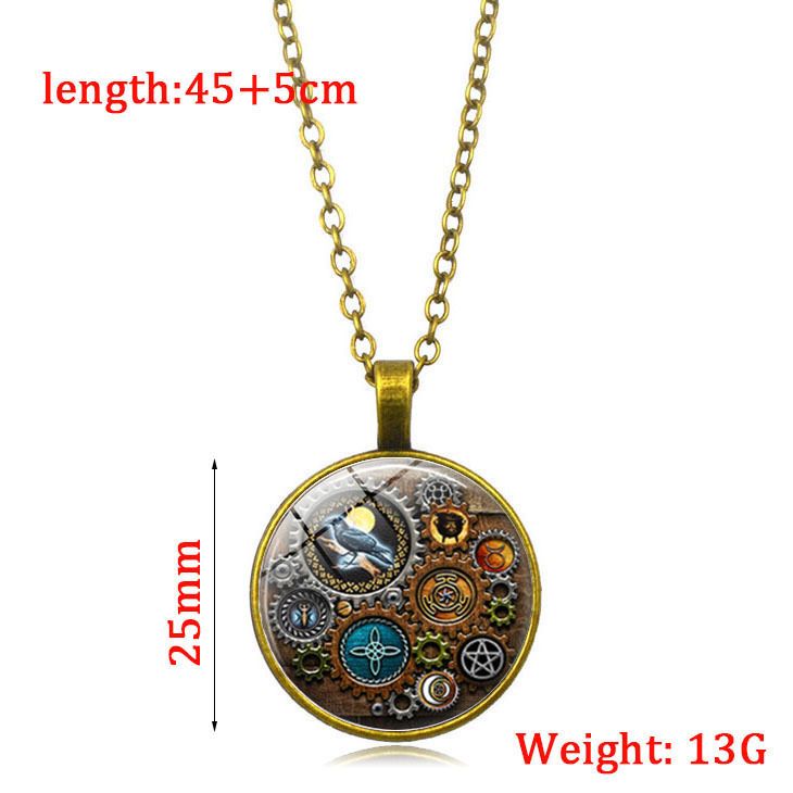 Mechanical Time Gemstone Pendant Necklace CRRSHOP free shipping