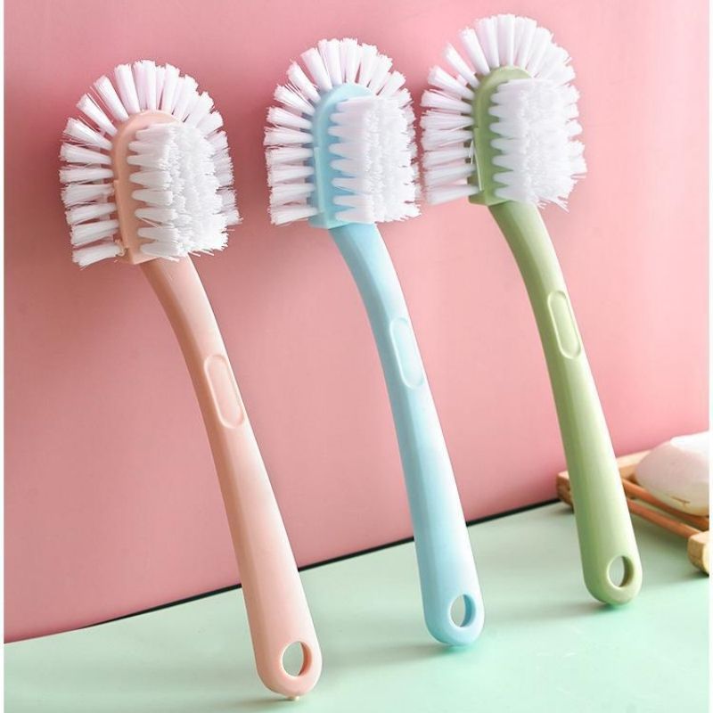 Five sided shoe brush, double-sided circular, stain remover brush, plastic bristle bathroom cleaning brush 