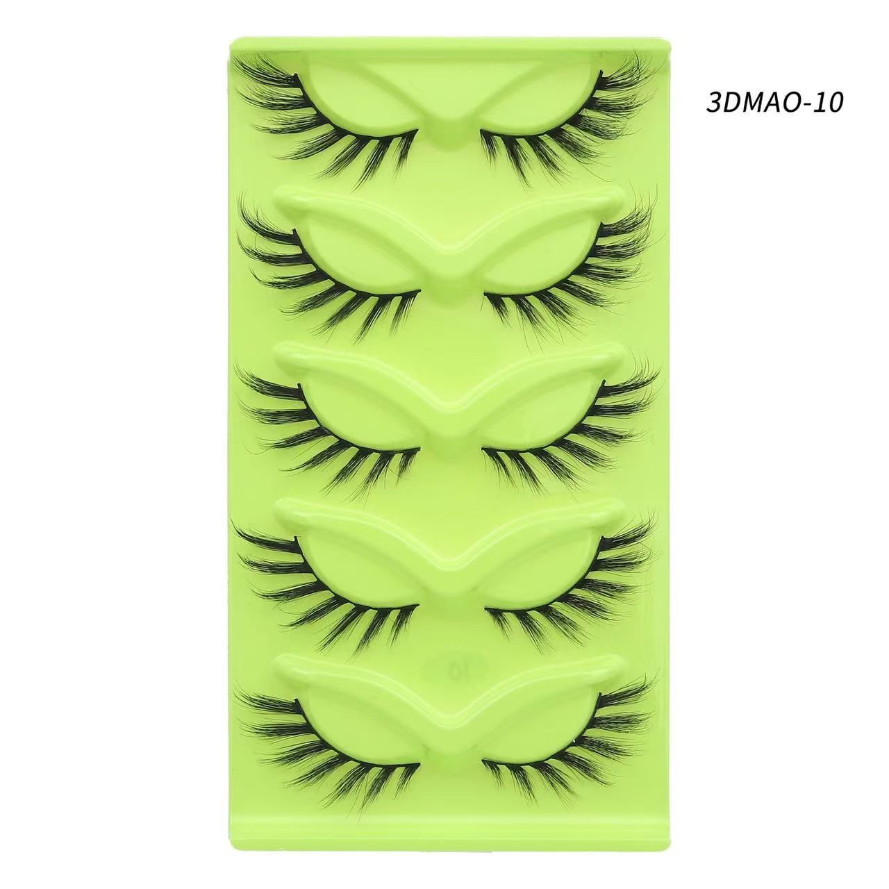 AUNONT Europe and the United States oblique fly 5 pairs of green fox eyes cat eye false eyelashes thick curling simulation fox system eyelashes