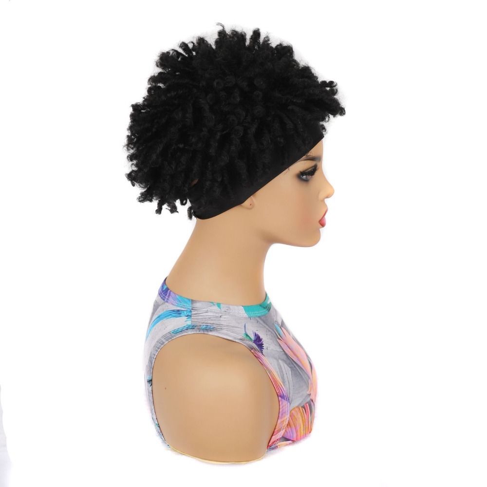 TopKiss Cool Ice Silk Wig Headgear for Women - Generous Curly Style with Headband