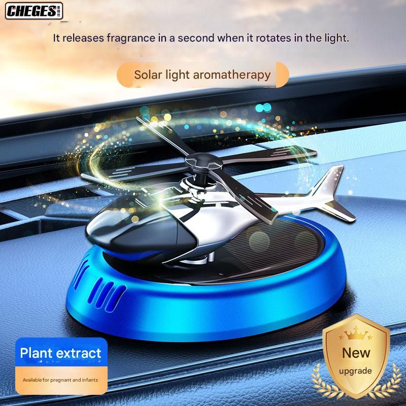 Solar Rotating Aircraft Car Air Freshener, Elegant Car Dashboard Decor Ornament, Long Lasting Fragrance Aromatherapy Perfume for Car Interior Decoration
