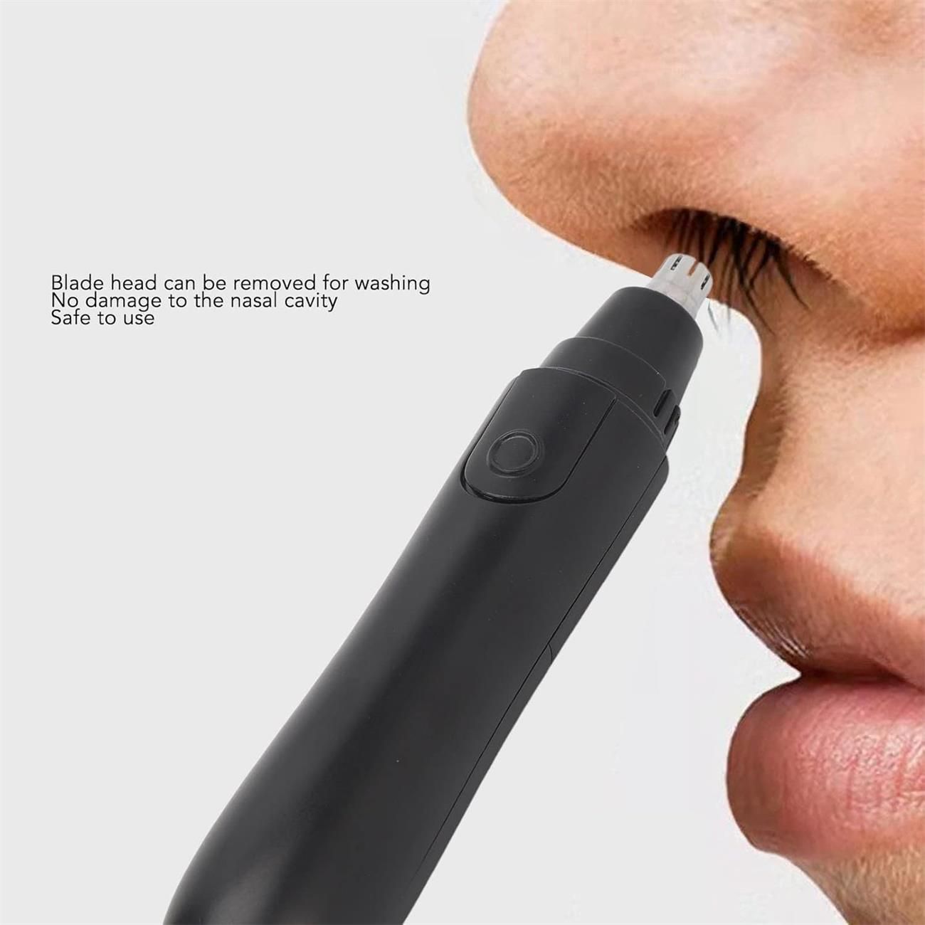 Nose Hair Trimmer for Men, 360 Degree Rotating Electric Nose Hair Trimmer Nose and Ear Trimmer for Men with Cleaning Brush for Nose, Ear, and Facial Hair Removal,not included AA battery
