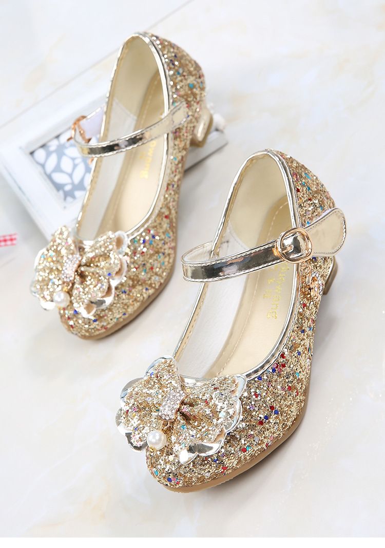 Dress Shoes Girls' High Heels Princess Shoes New Spring Autumn Children's Shoes Performance Shoes Girl's Crystal Shoes