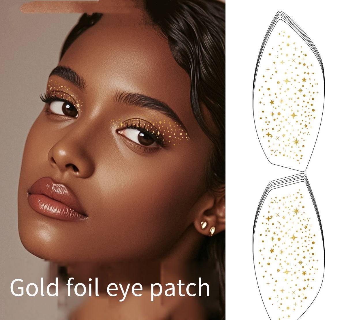 European American Hot Gold Silver Freckle Eye Stickers Waterproof Sweatproof Metallic Shiny Eyeshadow Face Tattoo Stickers Long Lasting Party Festival Carnival Makeup Accessories
