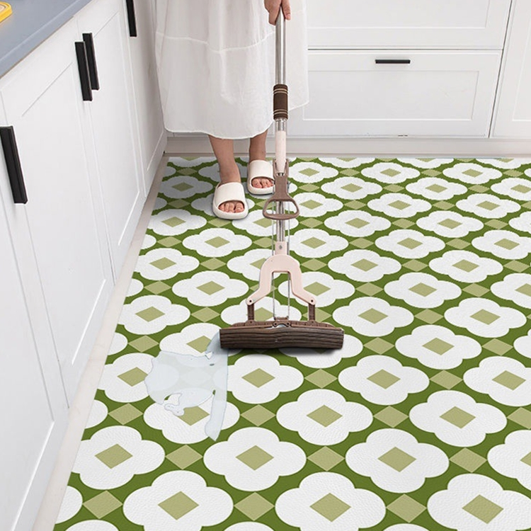 Kitchen Floor Mats and Rugs, Thick Waterproof Stain Resistant Non-Slip Kitchen Mat, PVC Comfort Standing Floor Mat for Kitchen, Floor Home, Office, Sink, Laundry