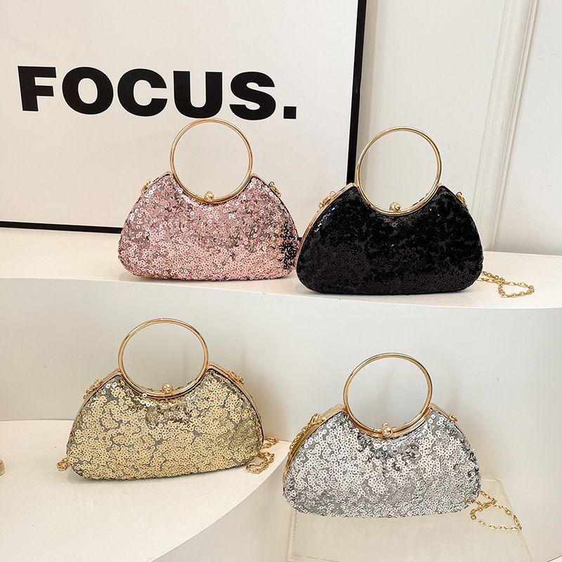 New Trendy Women's Evening Clutch Bag, Elegant Lady Party Handbag, Chain Shoulder Bag for Formal Dresses & Banquets