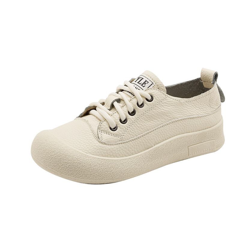 Leather Shoe Lady Oxford Shoe Cow Leather Cute Shoes Women's Spring New Casual Board Shoes Soft Bottom Lightweight Leather Casual Shoes for Women