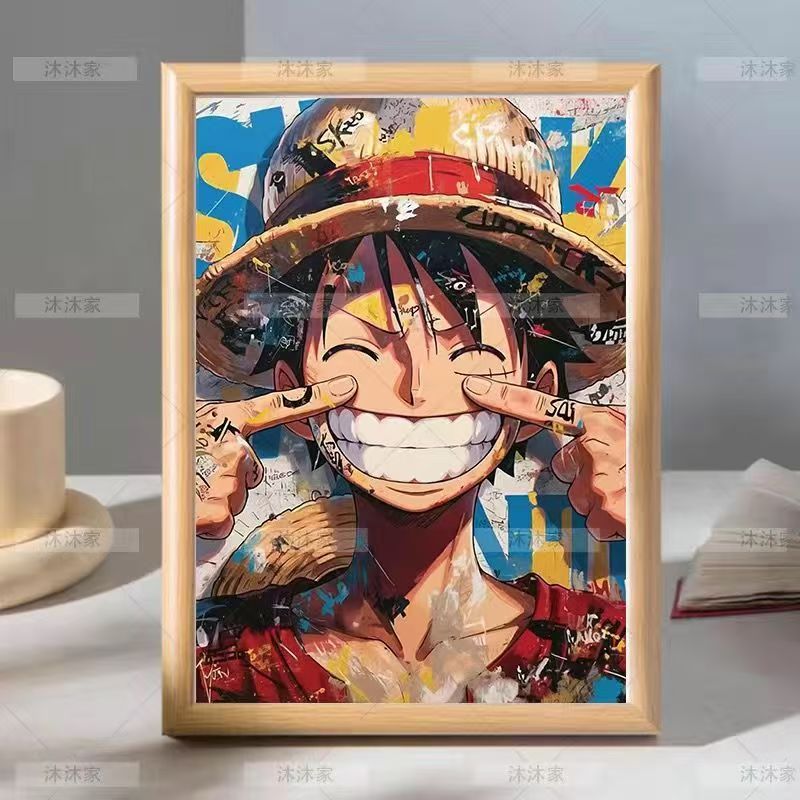 One Piece photo frame One Piece Luffy Handmade two-dimensional photo frame Japanese Zoro hand-painted friend gift