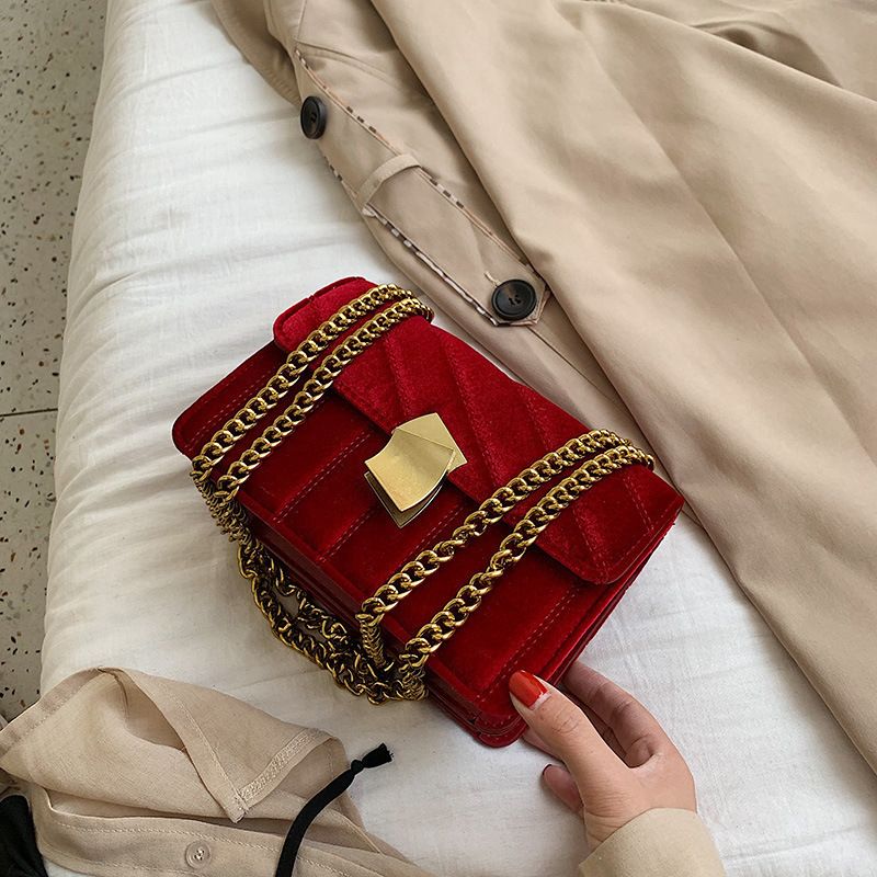 RJ133 Fashion Designer Shoulder Vintage Velvet Chain Evening Clutch Cross Body Bag Purses Handbags Ladies Bags