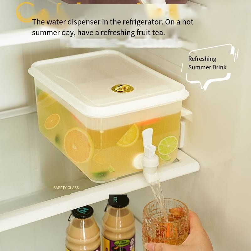 5L Large Capacity Refrigerator Cold Water Pitcher With Tap, Leak‑Resistant Iced Drink Container, Perfect For Homemade Fruit Tea, Lemonade, Juice, Ideal For Household, Party, Outdoor Picnic And Camping Summer Beverage Storage.