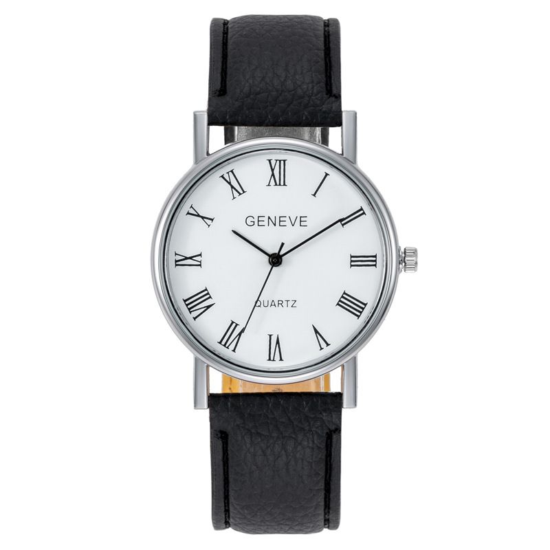 Roman numeral face men's student business casual fashion trend gift watch
商务男士手表White dial with black strap