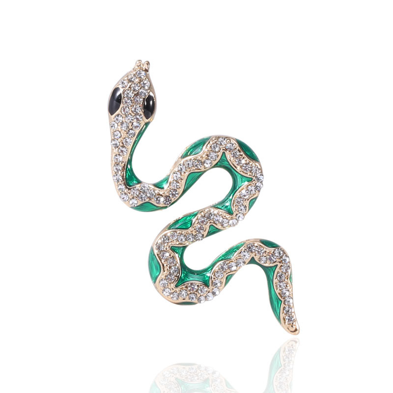 MM-BR-1387 green snake brooch for ladies full jewelry with rhinestone crystal fashion jewelry wedding party