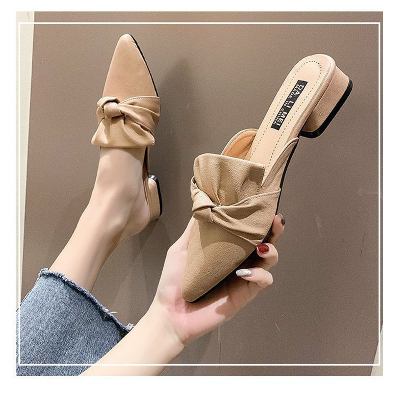F001 women's bow slippers pointed toe flat shoes cute girl single shoes