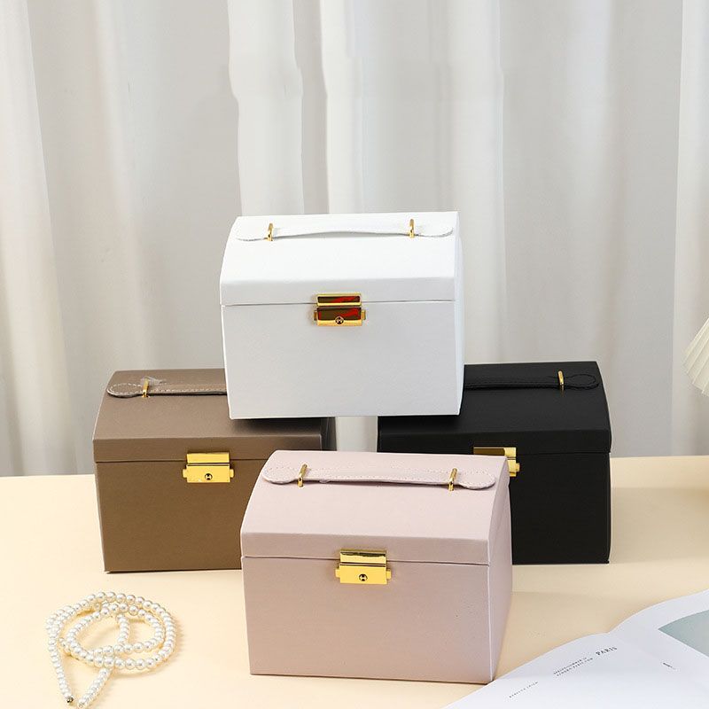 ST001 Professional Design Designer Jewelry Box Three Layer Storage Box Jewelry Drawer PU Leather Jewelry Box