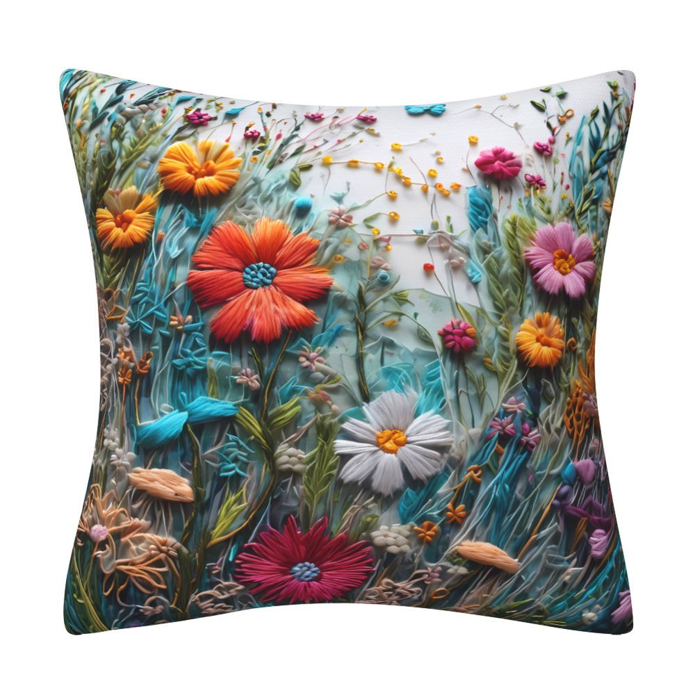 Spring Summer Decorative Pillow Cover 3D Stereo Floral Pattern Sofa Cushion Cover Digital Printed Throw Pillow Case