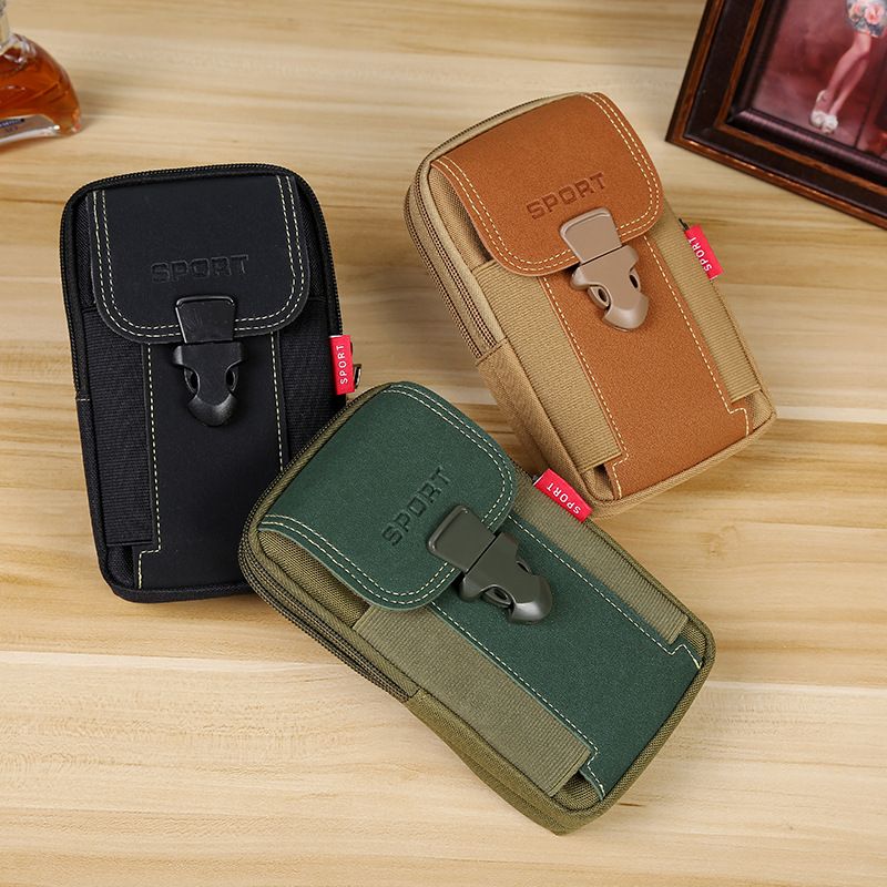 Fashion Oxford Cloth Phone Bag For Men Multifunctional Phone Pouch Belt Wearable Mini Bag Outdoor Carry Pocket For Middle-aged And Elderly
