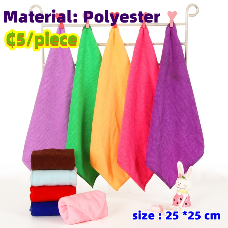 Polyester quick drying square small towel CRRshop free shipping best sale Soft square small towel for children's face washing, baby water absorption small square towel for beauty and face washing, square towel size 25 * 25 cm