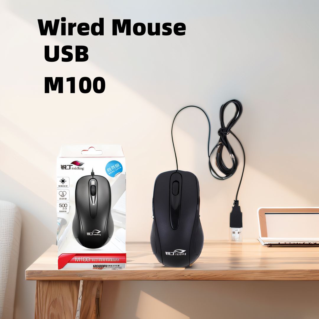M100 Mouse Laptop Desktop Wired USB Mouse CRRSHOP digital computer mouse black