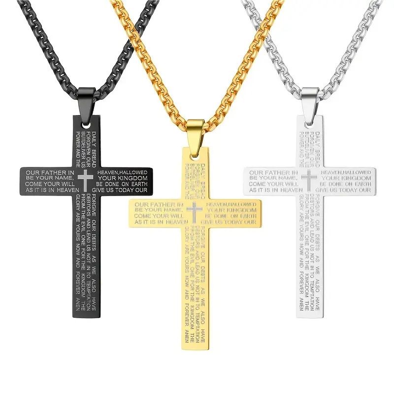 Stainless steel cross necklace Fashion cross pendant necklace