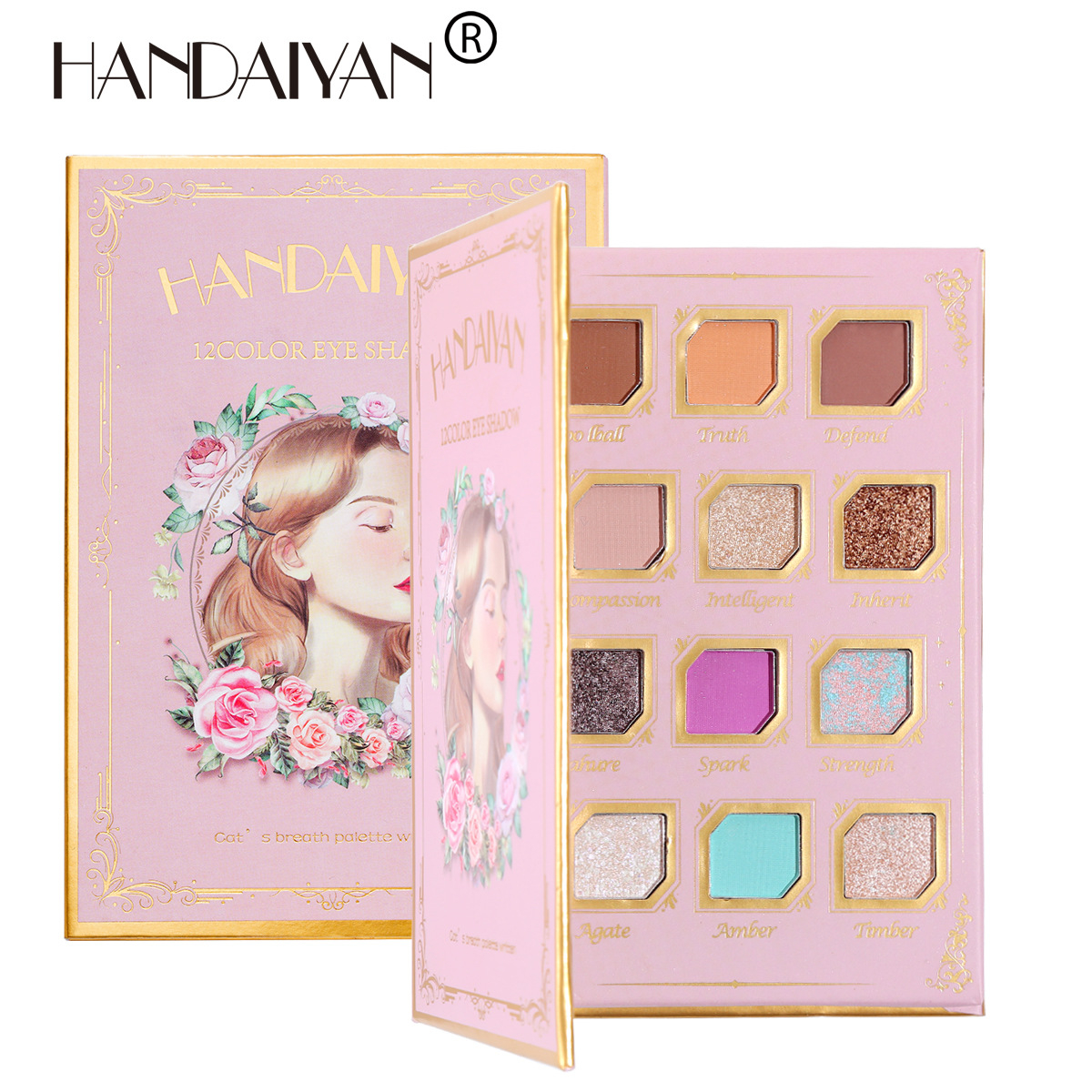 H2009 Eye Shadow Palette 12 Colors Makeup Matte & Shimmer Eyeshadow Powder Kit Brighten Glitter Cosmetics Glowing Pressed