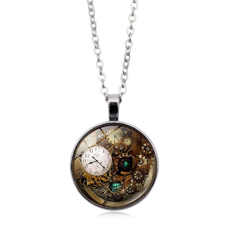 Mechanical Time Gemstone Pendant Necklace CRRSHOP free shippingpendant+chain # 11