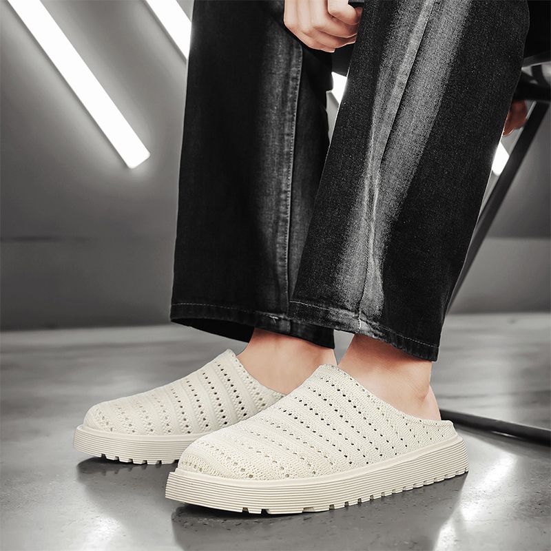 Youth Men Breathable Mesh Shoes Man Fashion Casual Flats Loafers Male Leisure Daily Slip On Footwears For Black