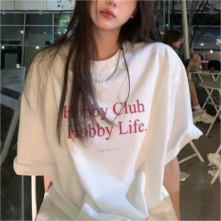 Women's Summer New Vintage Letter Print T-Shirt Loose Casual Top