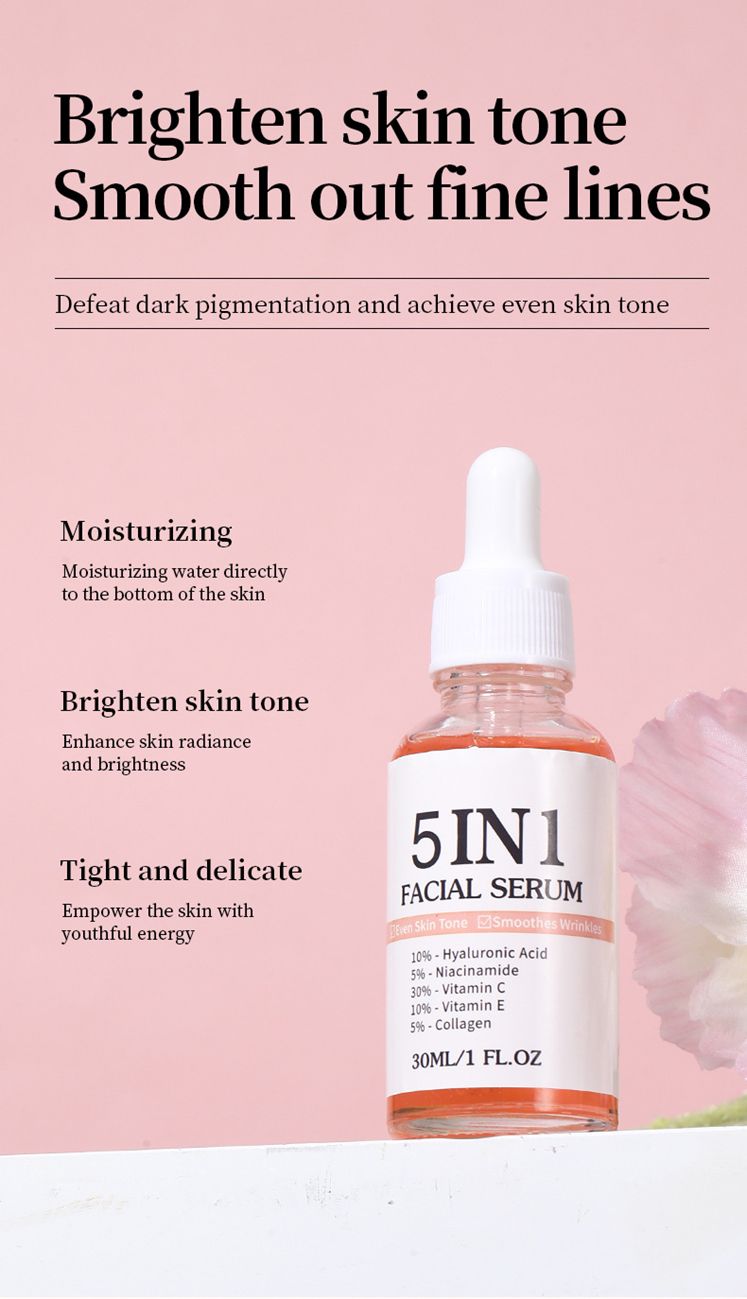 5 in 1 essence moisturizing, hydrating, moisturizing, anti-wrinkle and brightening skin tone