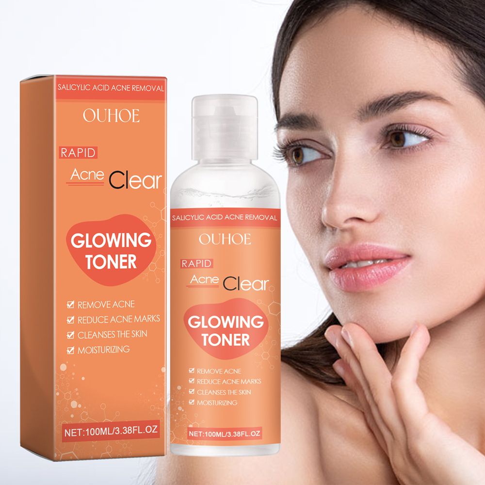 OUHOE Glowing Face Toner Rejuvenating Moisturizing Improve Fine Lines Lighten Acne Marks Spots Shrink Pores Brighten Tone Skin Care Water