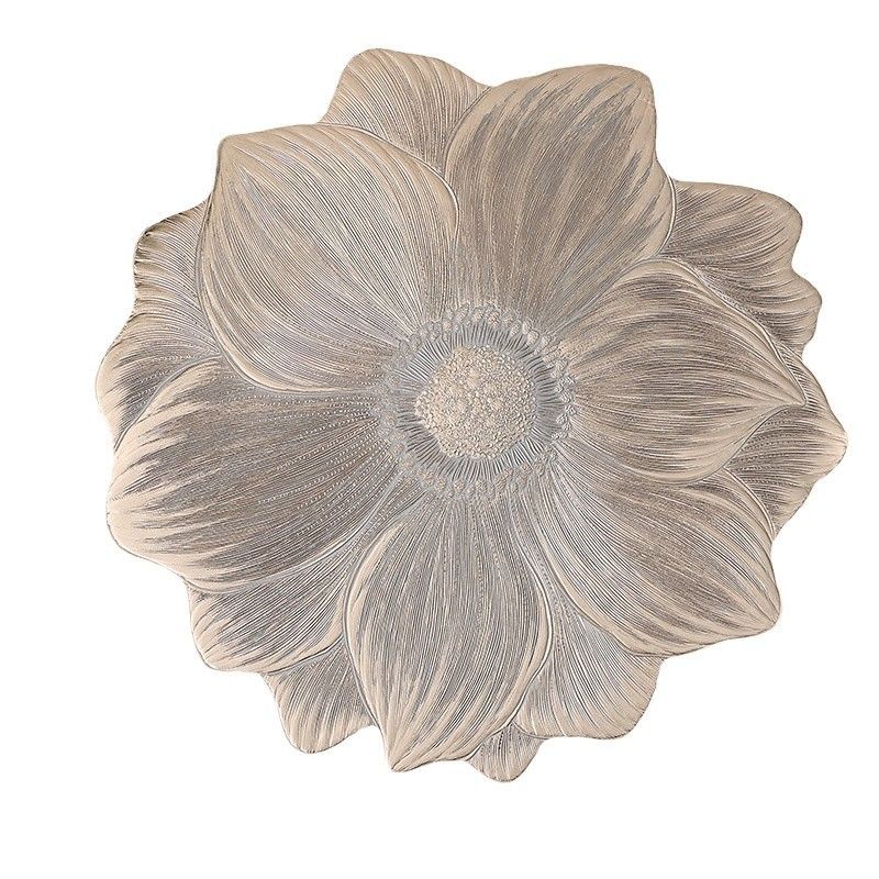 PVC hot stamping placemat flower shape table mat insulation pad washable waterproof and anti-scalding