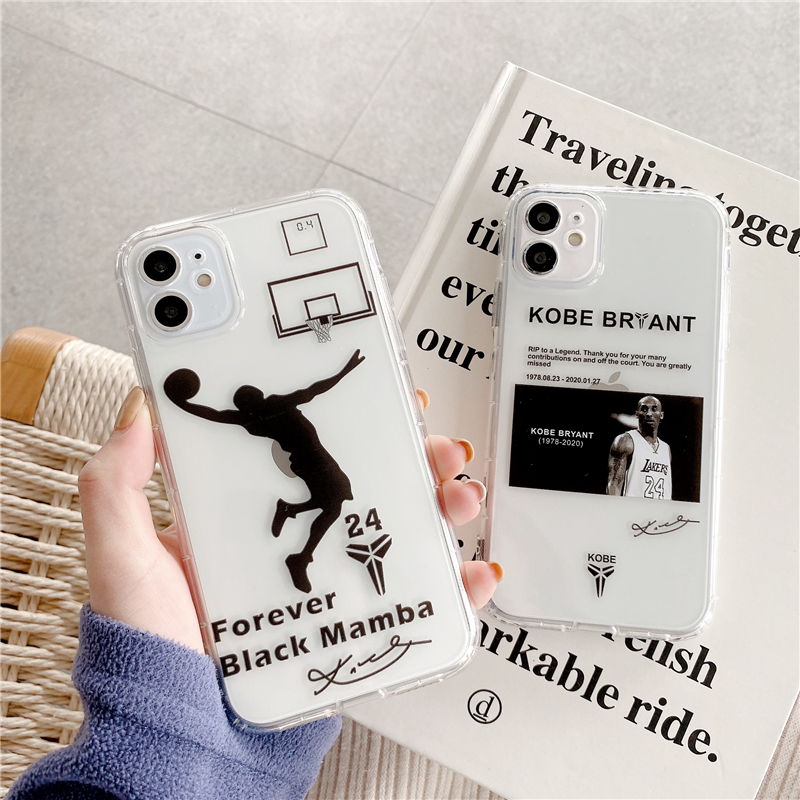 Tribute to Kobe Bryant Pattern Phone Case for iPhone 12 Creative Cool Style Soft Cover for iPhone 11/7/8/X/XR/XS/MAX