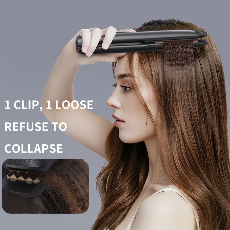 Cordless Rechargeable Corn Hair Crimping Iron Portable Volumizing Fluffy Hair Straightener Curling Wand for Student Dorm Home Travel