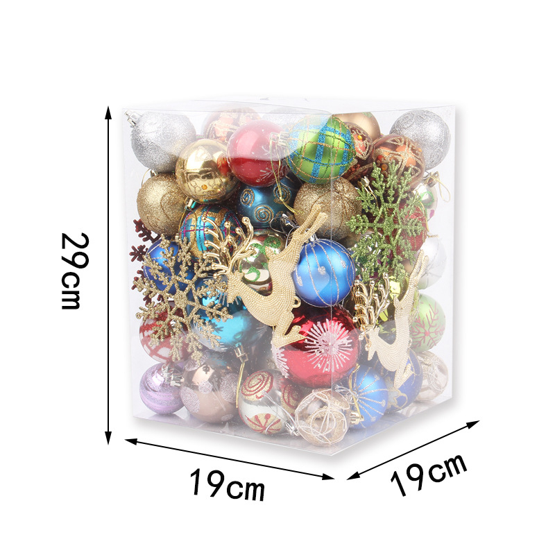 Christmas decorations 60-70 plastic glossy matte Christmas balls in buckets Christmas tree hangings multipacks