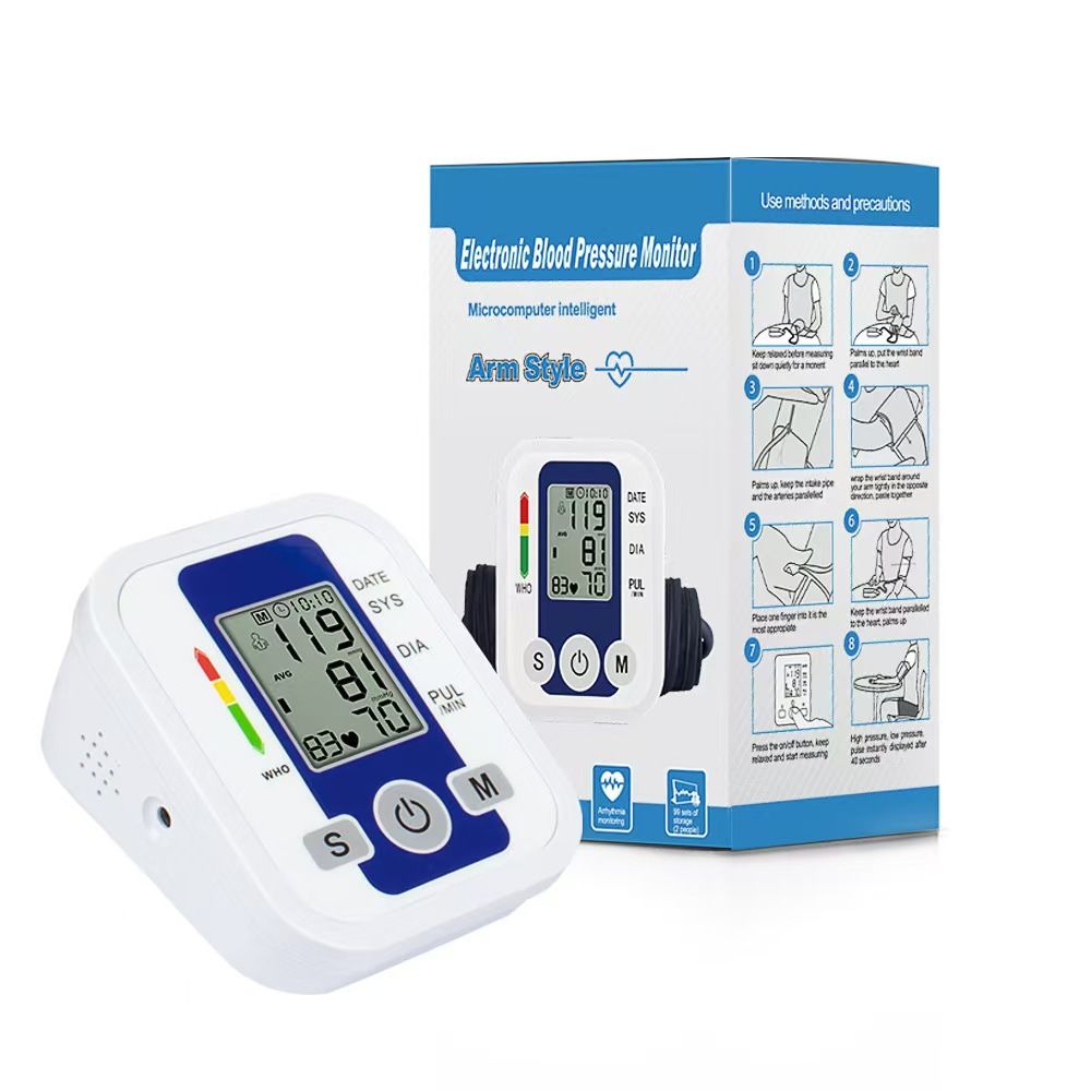 Fully Automatic Intelligent Electronic Blood Pressure Monitor, Large Screen Touch Control Household BP Measuring Device for Export
