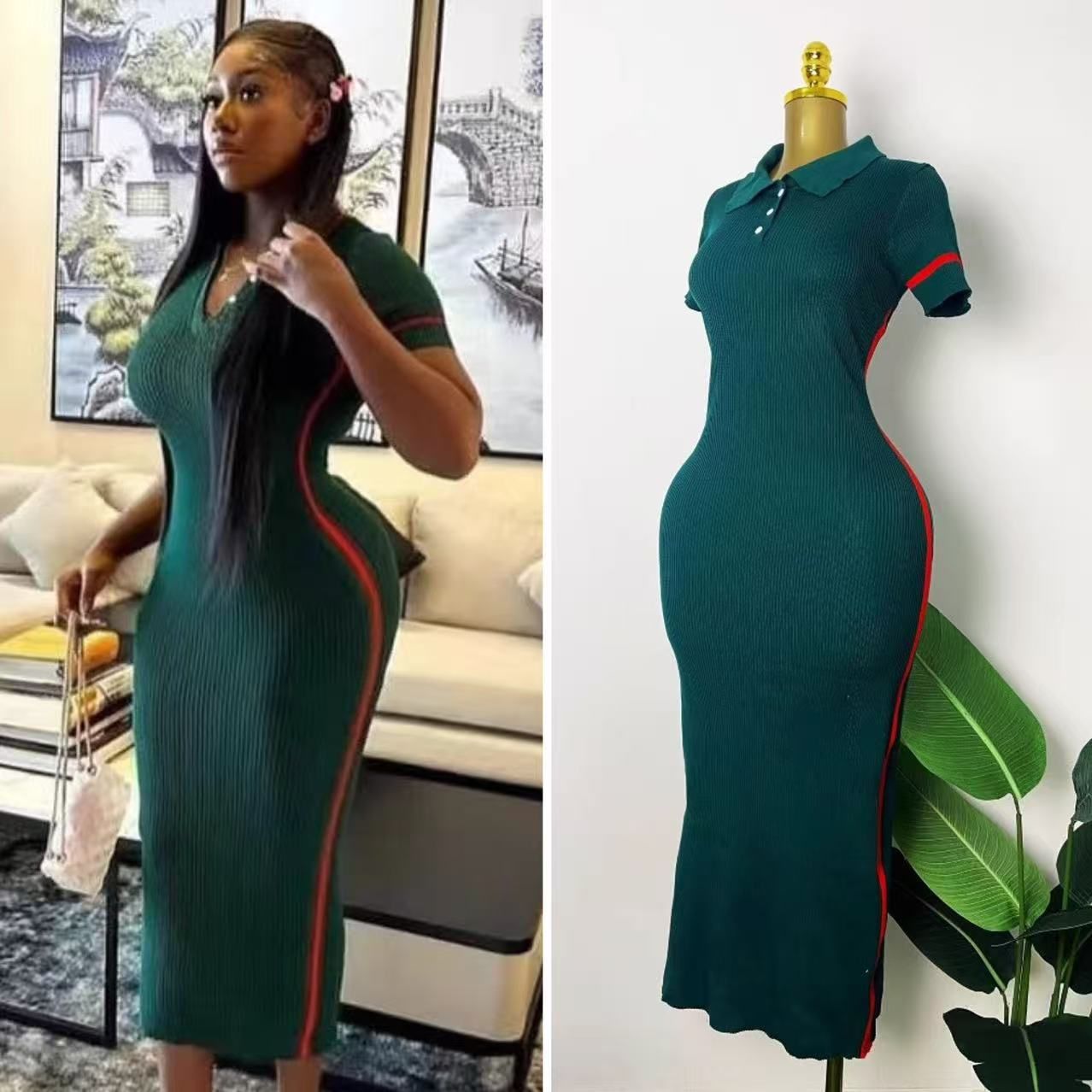 Summer Women Striped Color Block Maxi Dress, Elegant Peter Pan Collar Short Sleeve Long Dress, Casual High Waist Loose Fit A Line Midi Dress, Daily Vacation Flowy Dresses for Ladies
