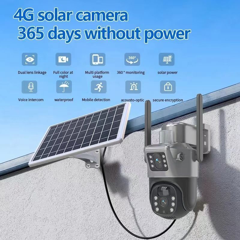 2K Solar Security Cameras Wireless Outdoor, 2 Pack 360 View Pan/Tilt WiFi Security Camera Outside with Color Night Vision,Easy to Install, PIR Alarm, 2-Way Audio
