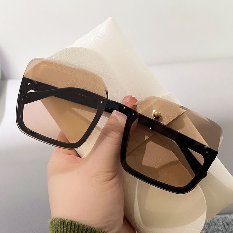 9918 Women's New Simple Square Rimless Sunglasses Sunscreen Beach Sunglasses