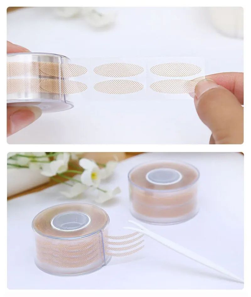 600 Pcs Eye Lift Strips Double Eyelid Tape Clear Gray Eyelid Stripe Big Eyes Invisible Double Fold Eyelid Sticker Makeup Tools