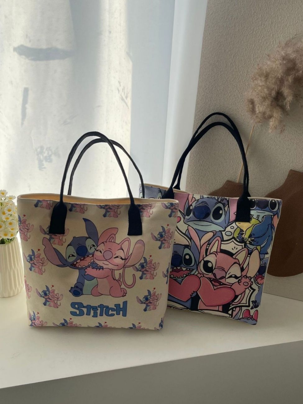 MISS DG Stitch bag shoulder bag large capacity tote bag cartoon cartoon Stitch cute ladies travel bag