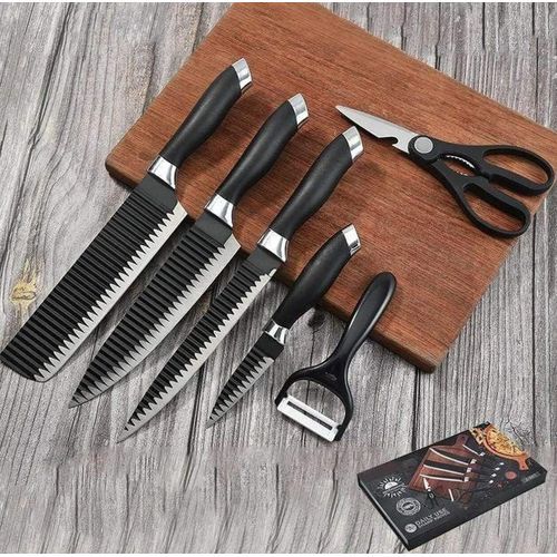 6-piece combination knife set-Black