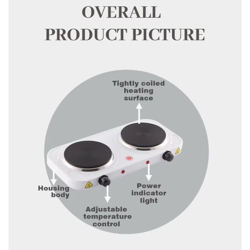 2000W Electric Double Burners Hot Plate Countertop