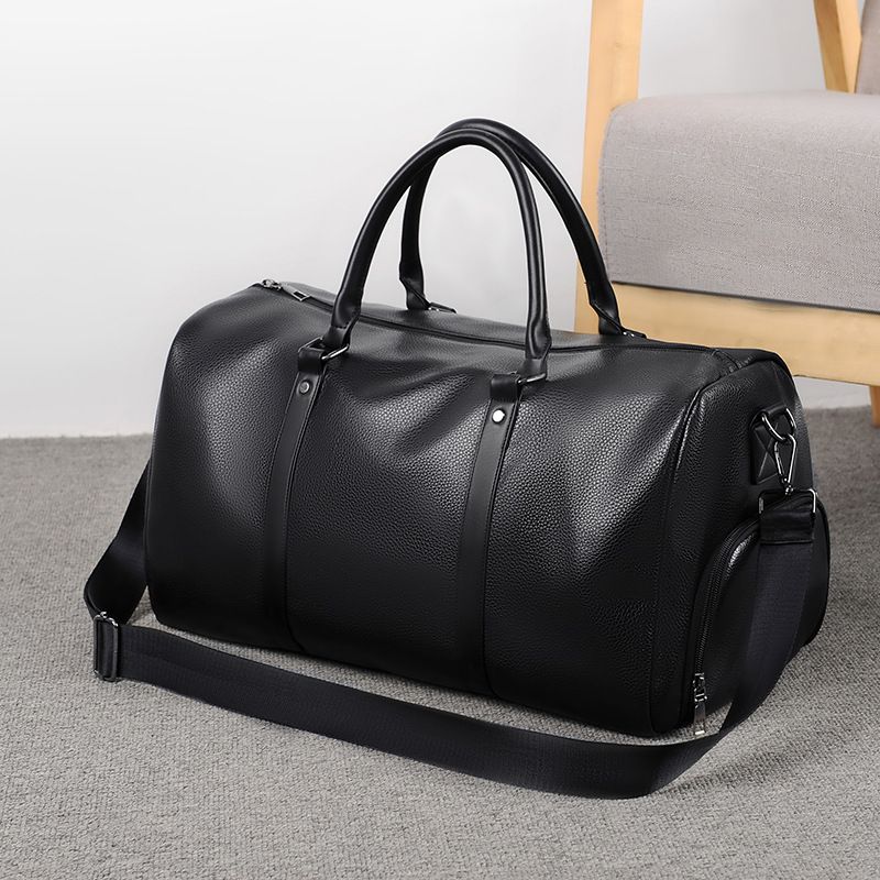 6020 Men Fashion Sports Travel Gym Shoes Bags Waterproof Leather Luggage Bag